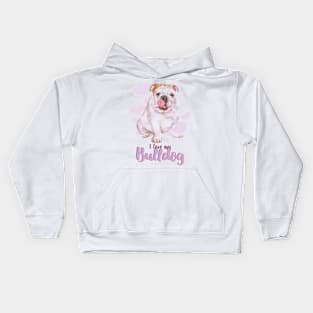 I Love my Bulldog (purple)! Especially for Bulldog owners! Kids Hoodie